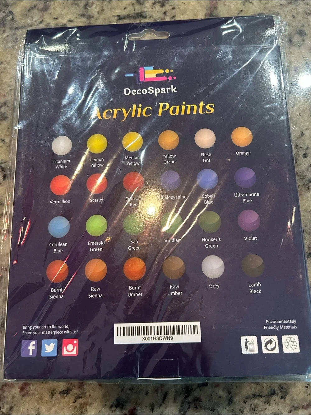 Acrylic Paint Set with Palette & Brushes - Multi-Color